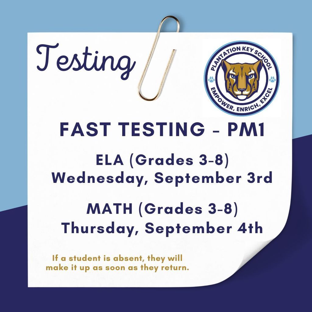 FAST testing dates