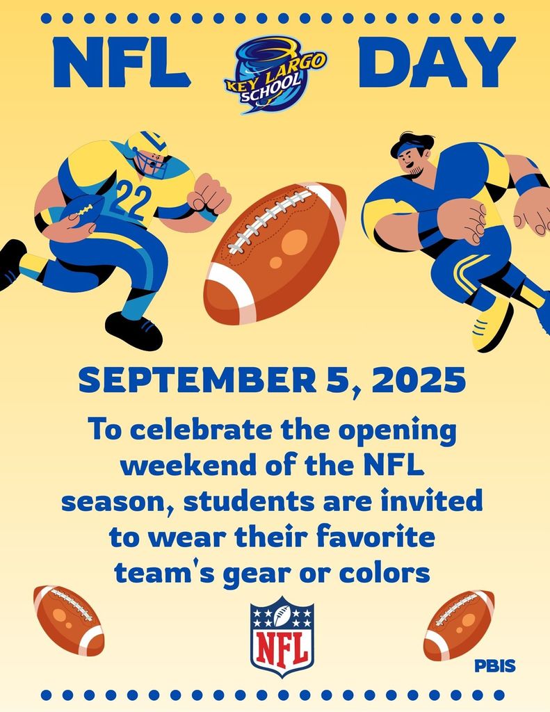 Friday is NFL Day. Dress in your favorite team's colors