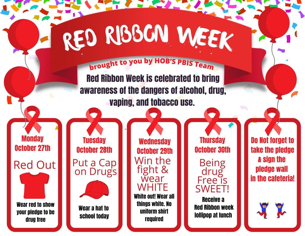 Red Ribbon Week is October 27 - 30th