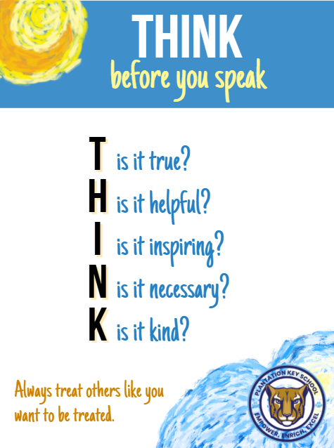 flyer for THINK before you speak!