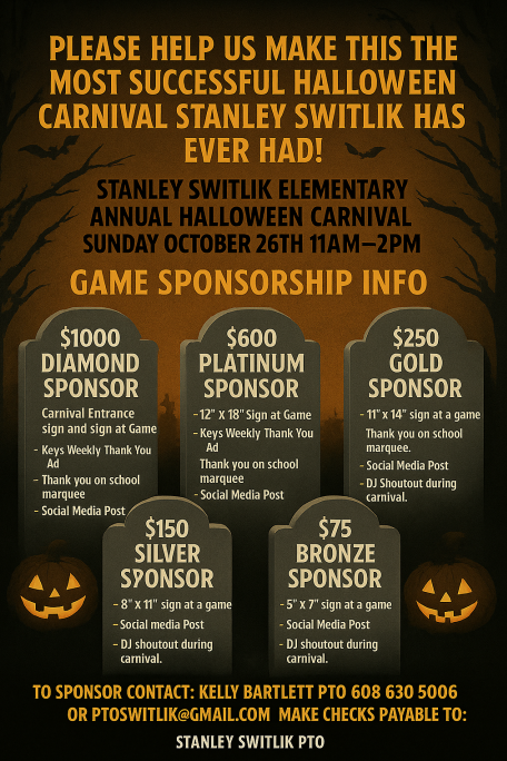 Halloween Carnival Game Sponsor Flyer 
