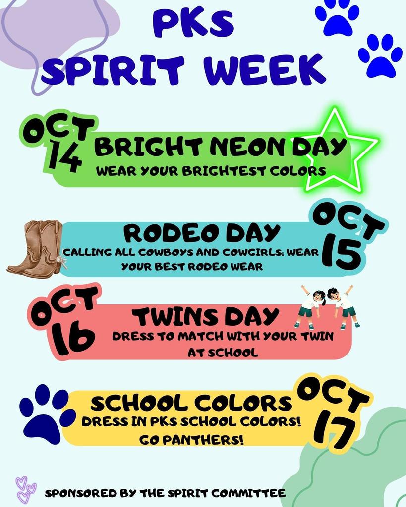 Spirit Week is next week