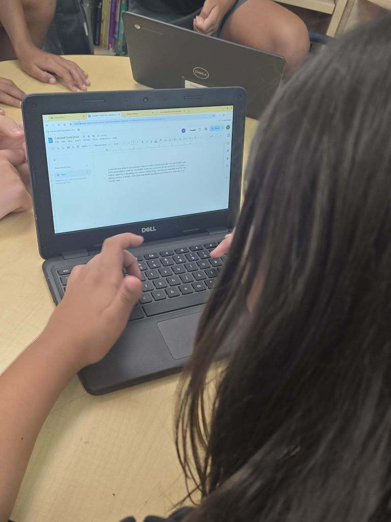 student working on post