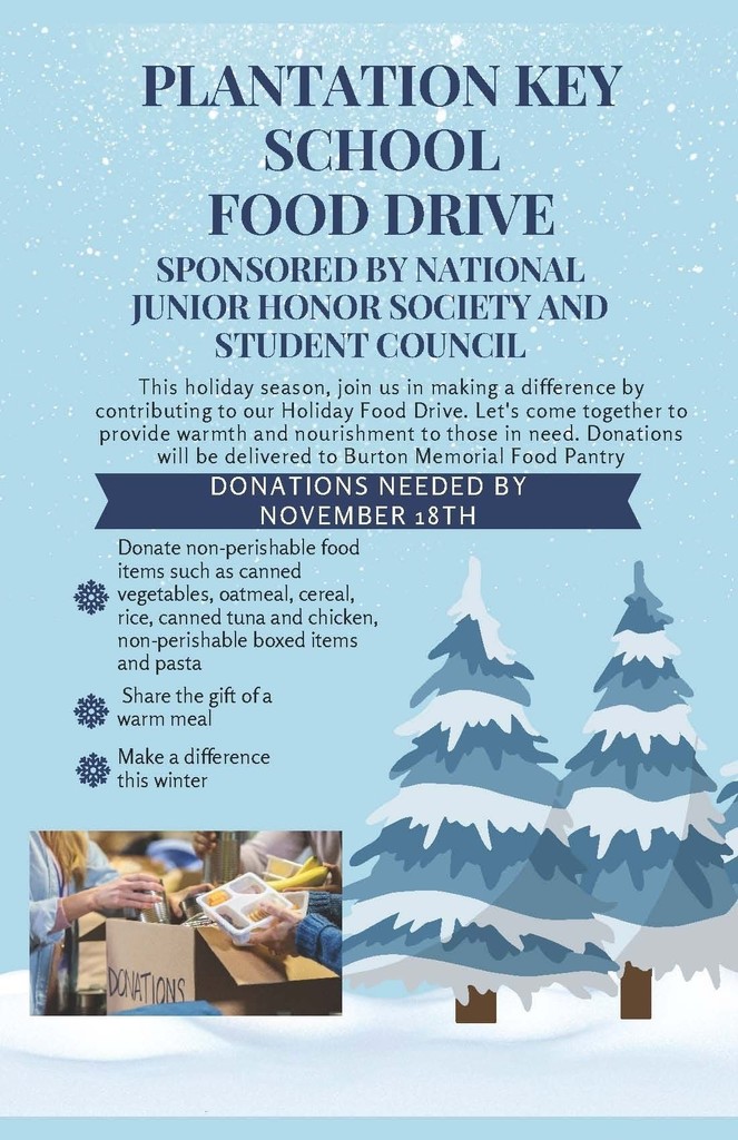 flyer for NJHS food drive