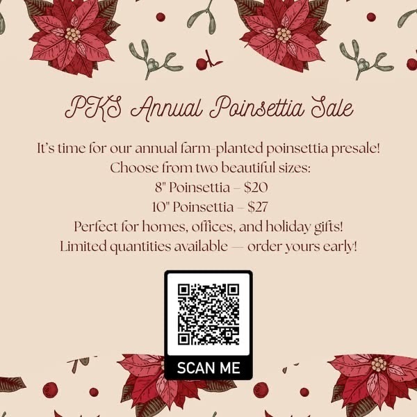 flyer for this year's poinsettia fundraiser