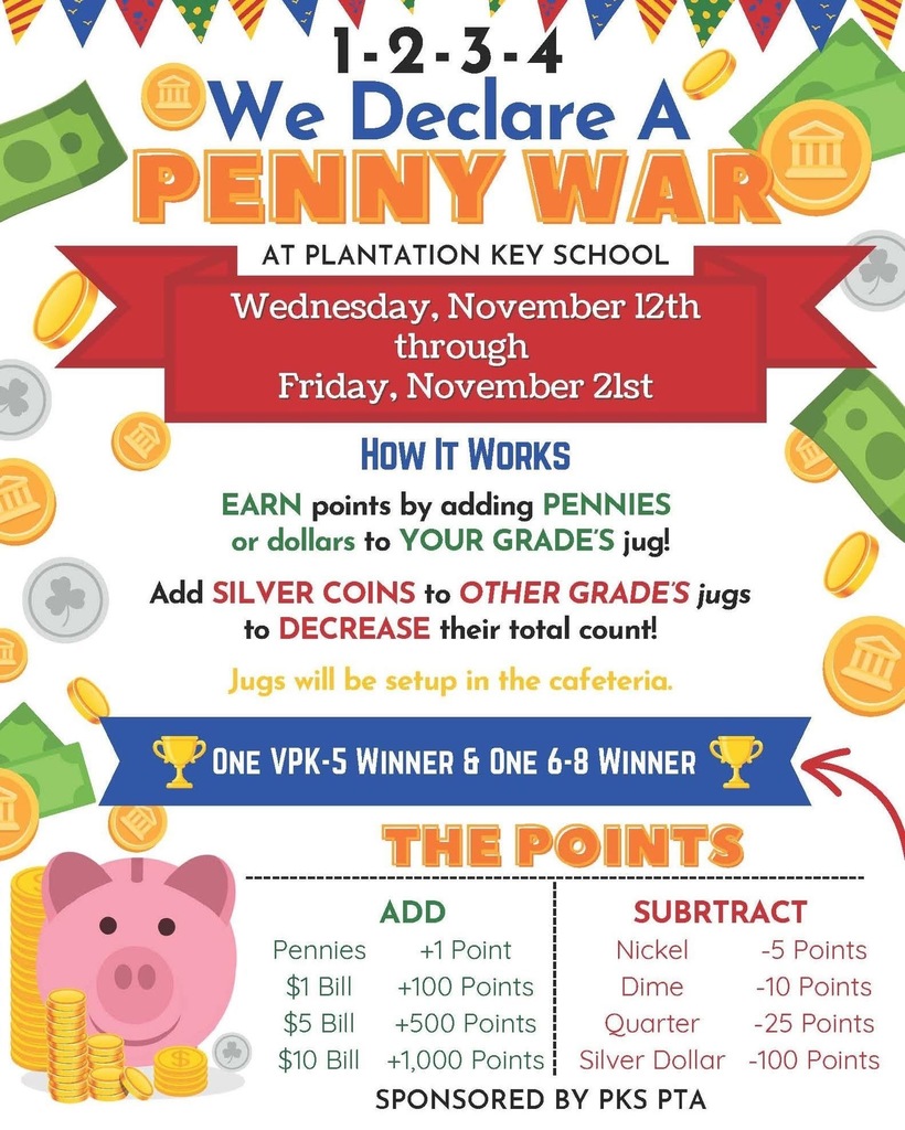 Flyer for PTA penny war fundraiser
