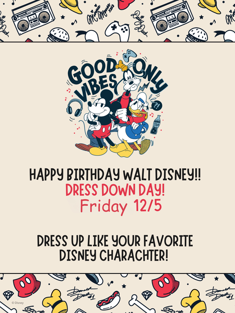Dress like a Disney character on December 5th
