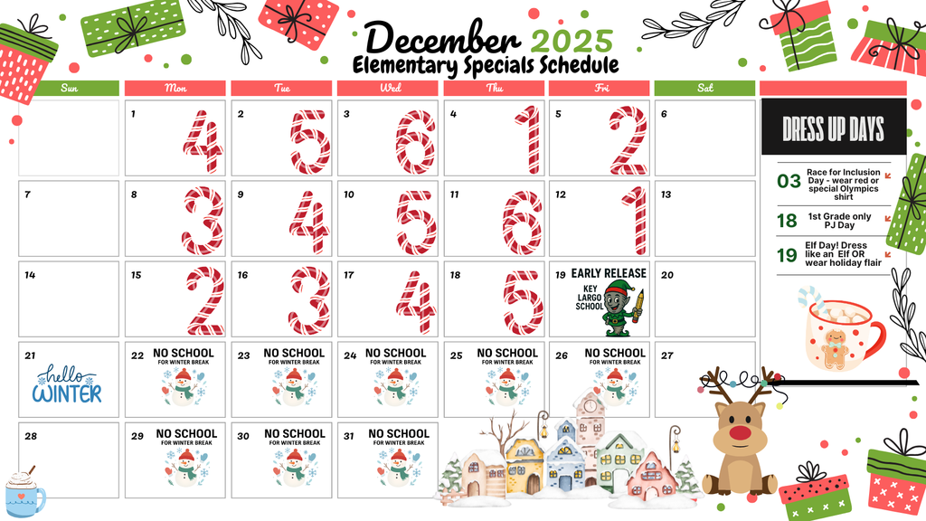 December Specials and dress up days