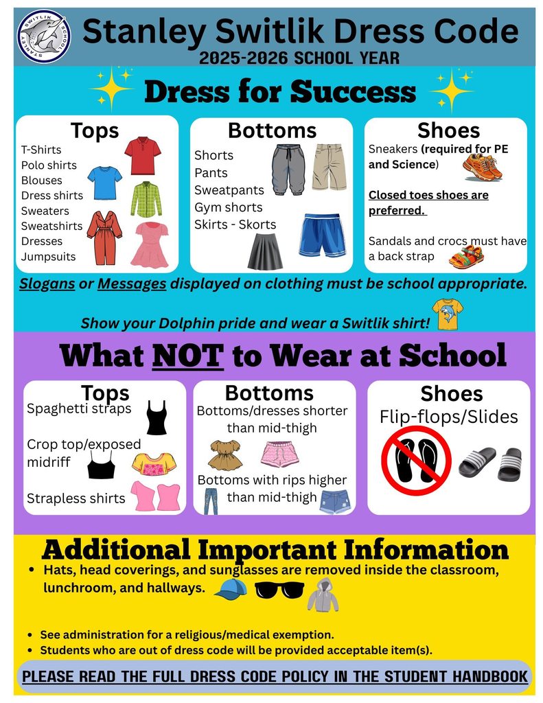 Dress Code Reminder in English