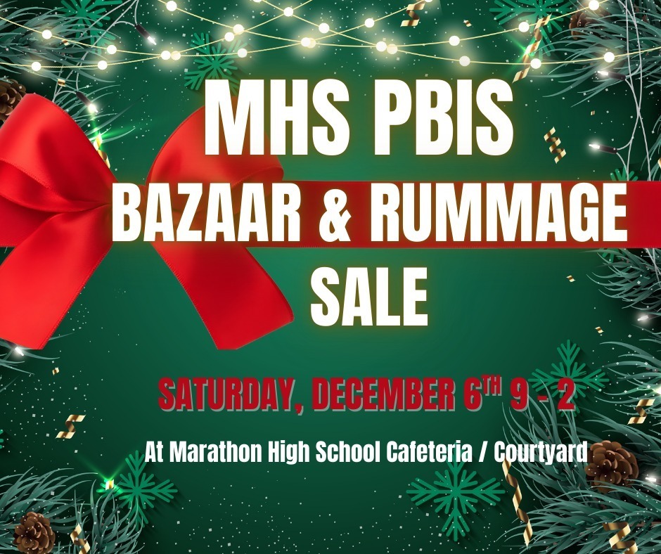 MHS PBIS Bazaar and Rummage Sale December 6th