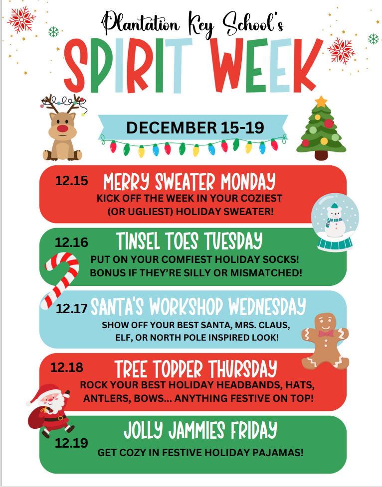 flyer for winter spirit week english
