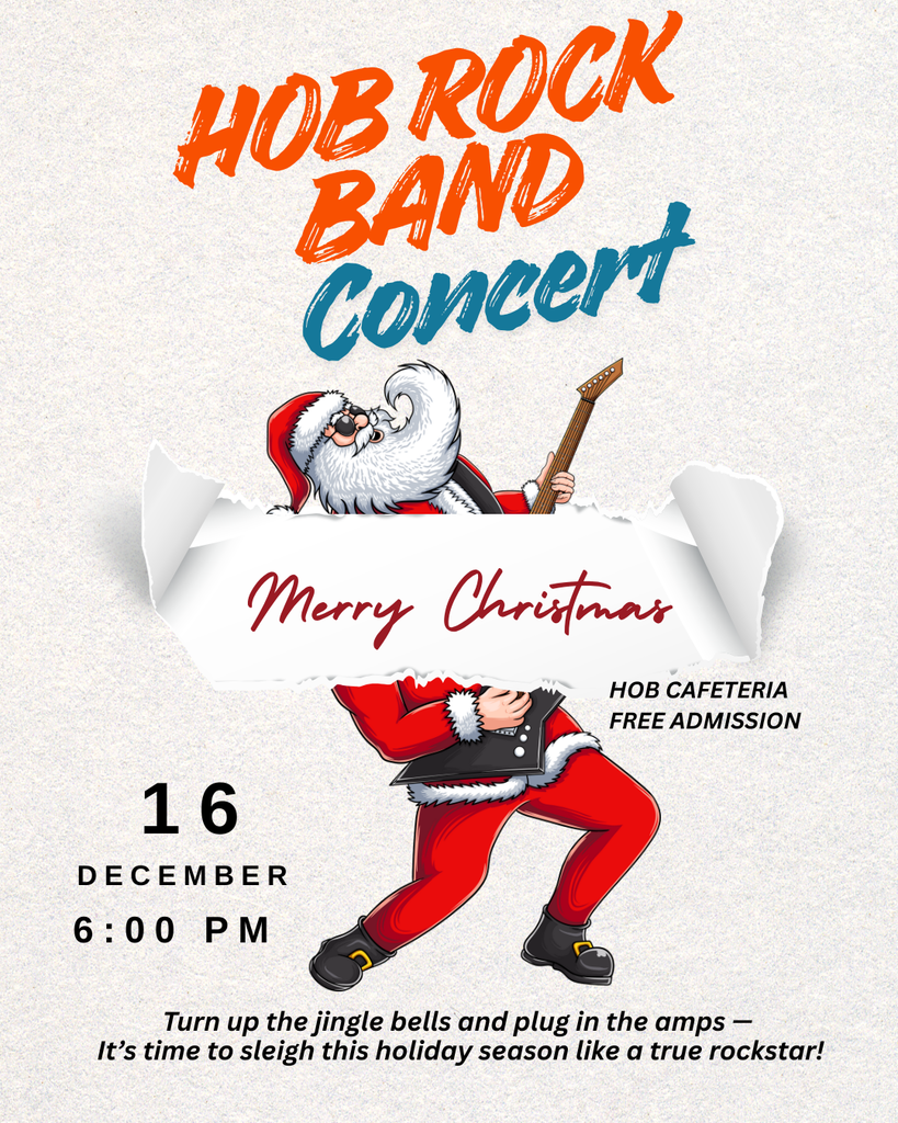 HOB Rock Band Concert December 16 at 6pm in Cafeteria