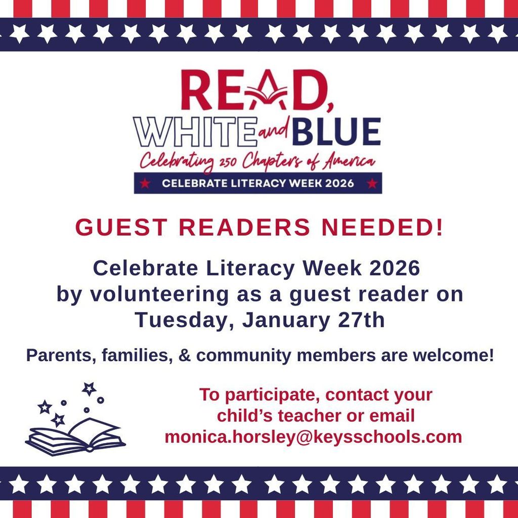 flyer for guest readers during literacy week