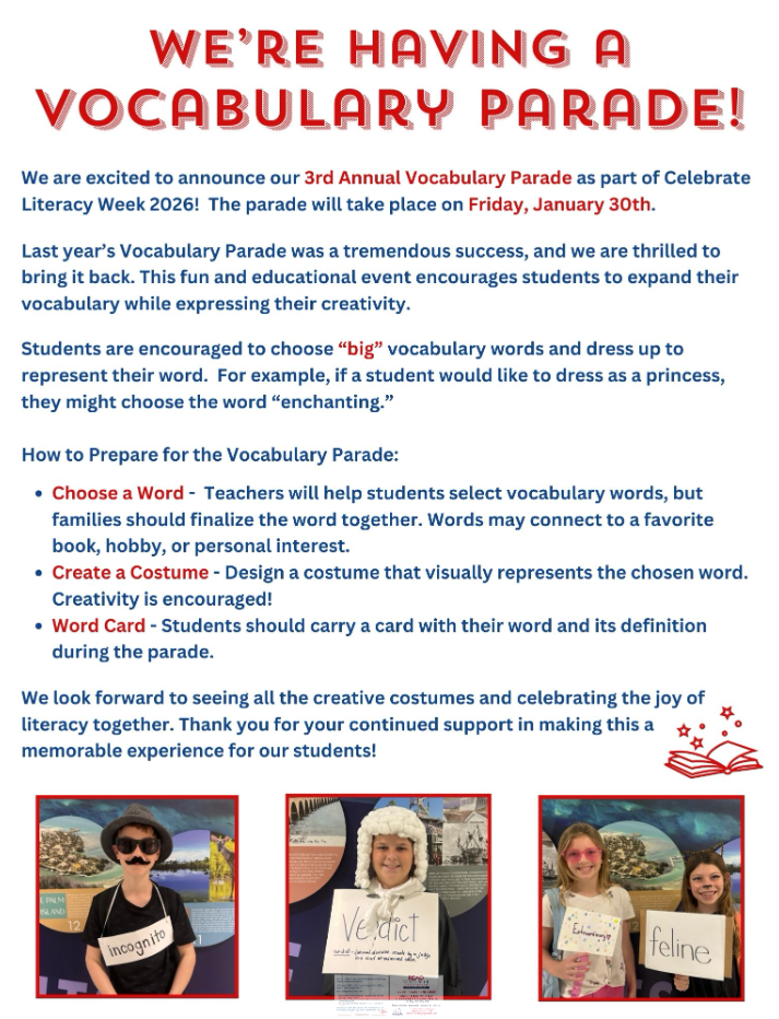 flyer for vocabulary parade