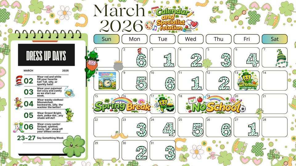 March calendar/specialist rotation