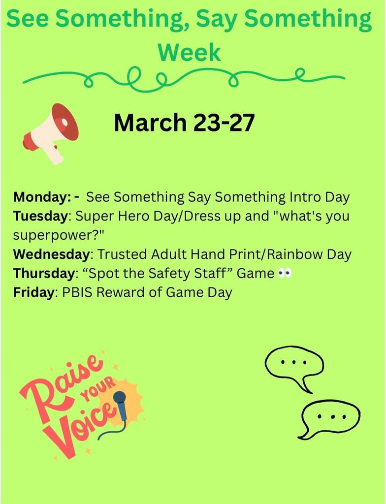 See Something Say Something Week Flyer