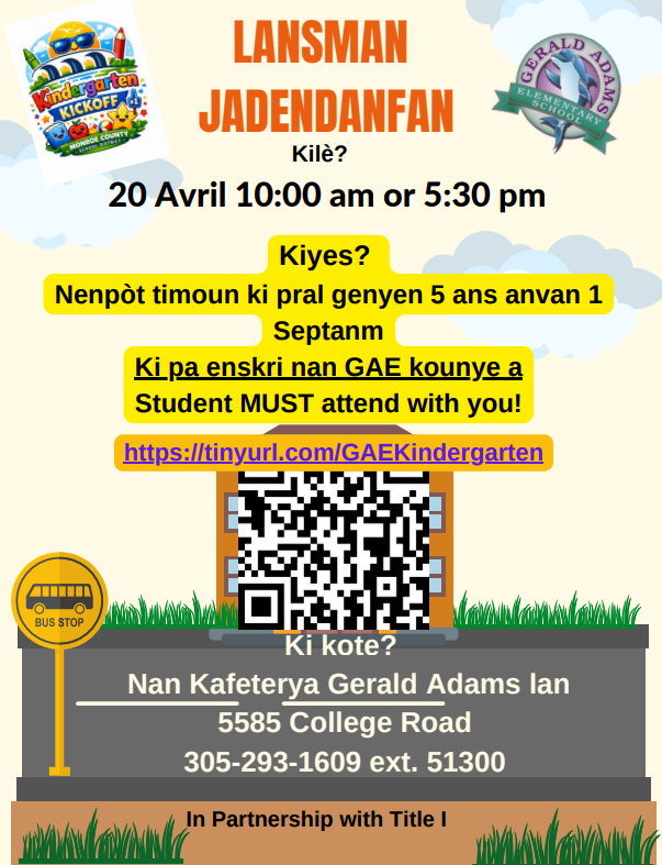 Kindergarten Kickoff Creole