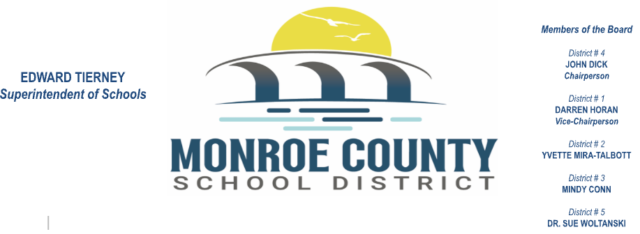 Letterhead with superintendent and board members