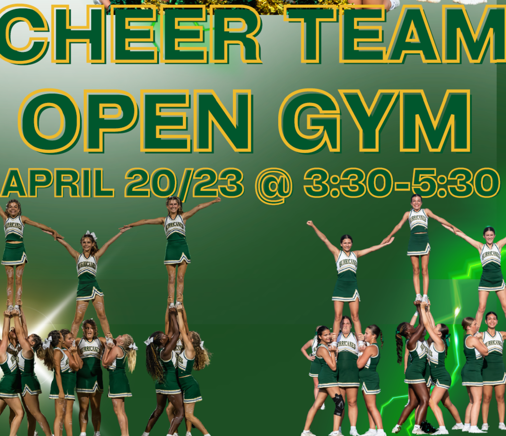 flyer for open gym to try out for cheer