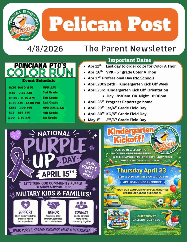 Important Dates to take note of