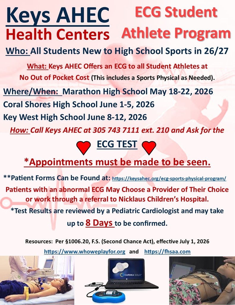 flyer for student athletes to get ECG via AHEC