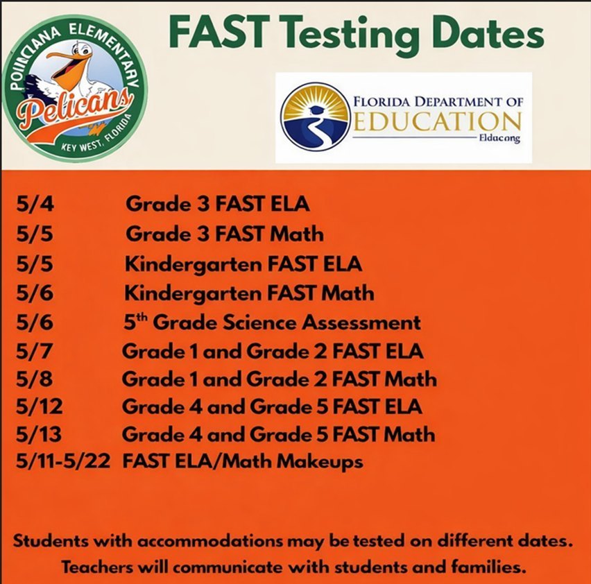 Important FAST Testing dates coming up