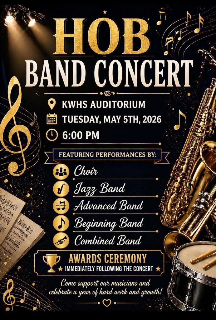 Upcoming HOB Band Concert May 5th