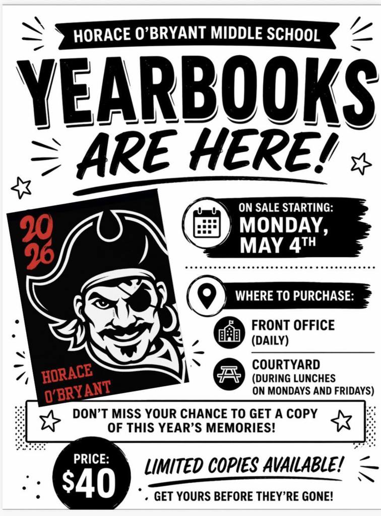Yearbooks are here and will be on sale Monday May 4th
