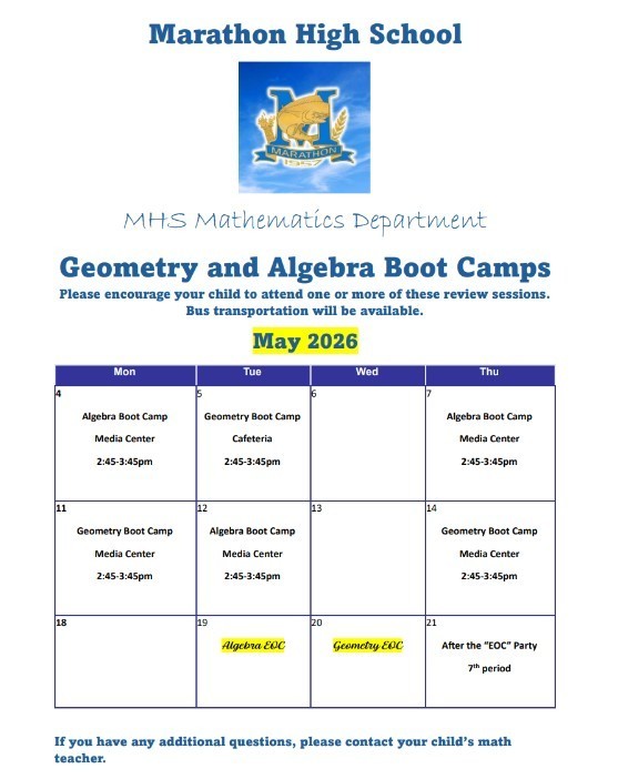 flyer for math boot camp