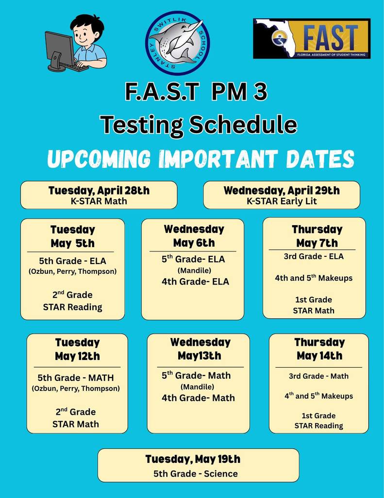 FAST Testing Schedule
