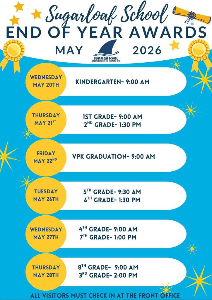 End of Year Awards dates
