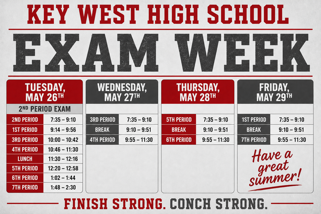 Underclassmen Exam Schedule 2026