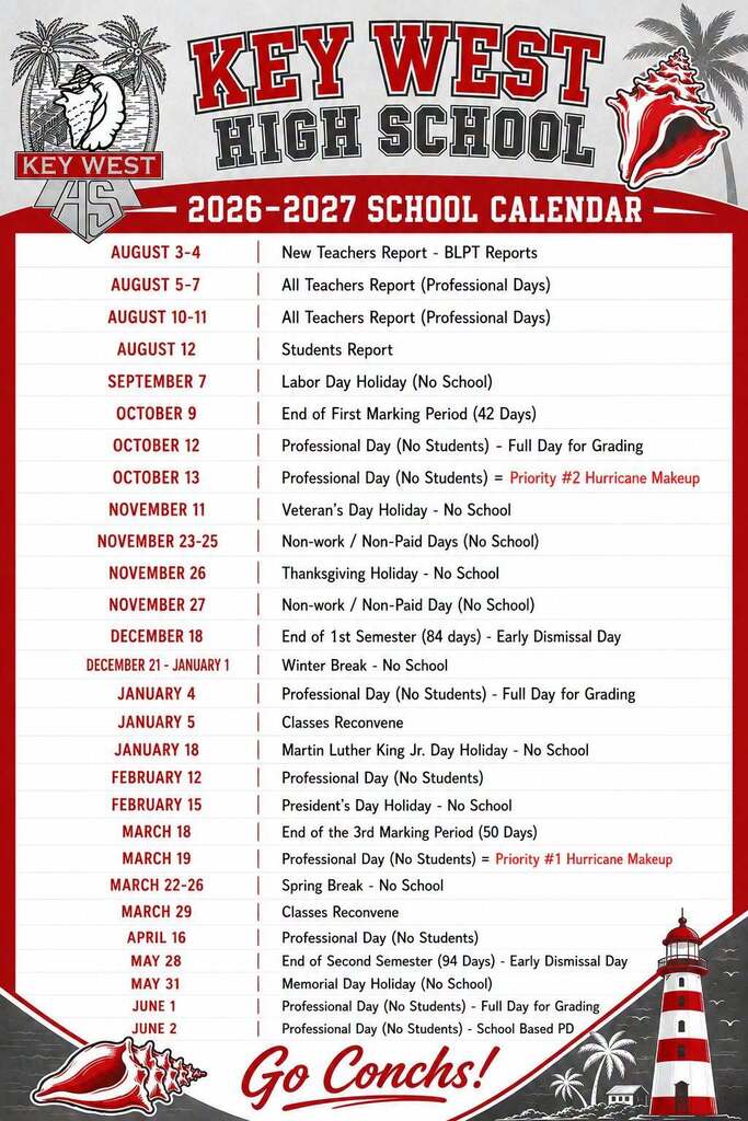 KWHS School Calendar