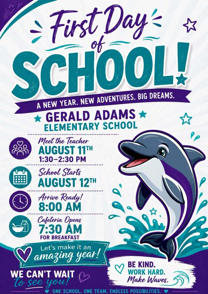 First day of school reminder!