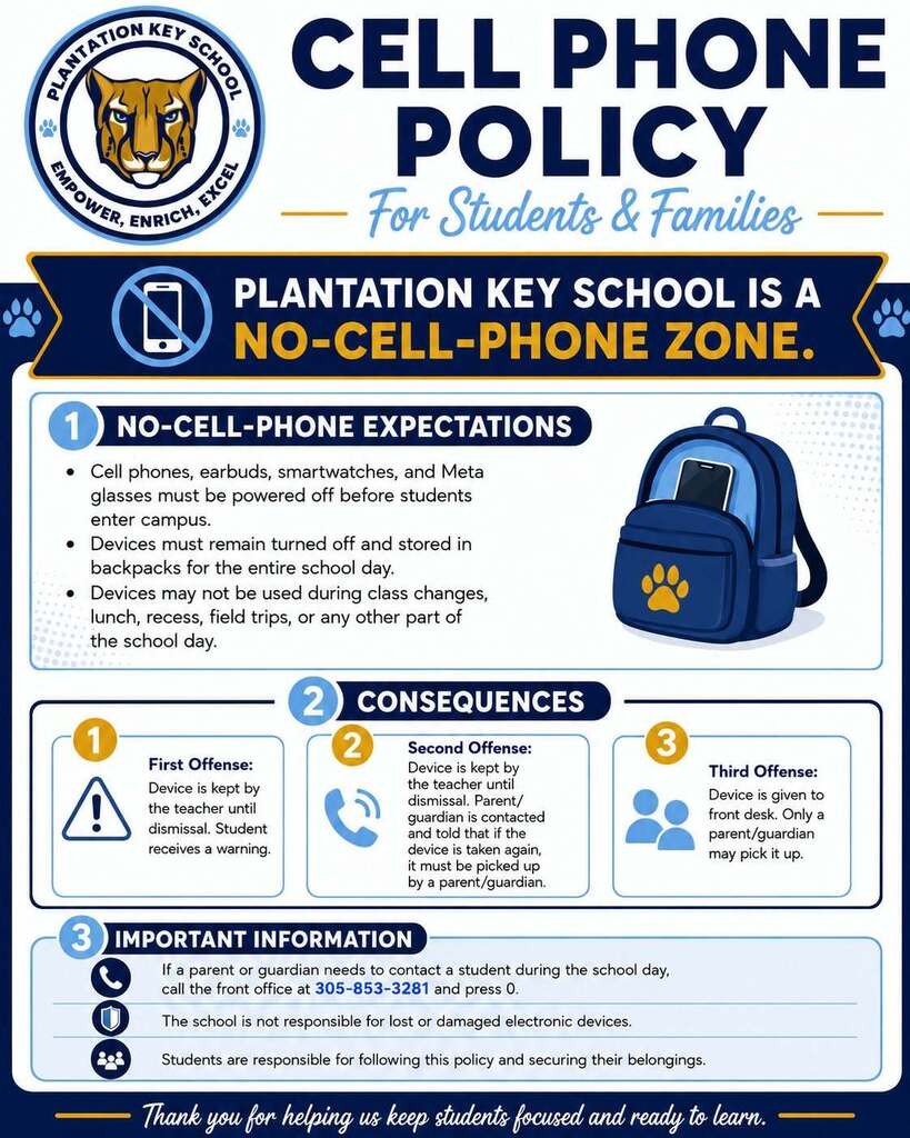 No cell phones at school