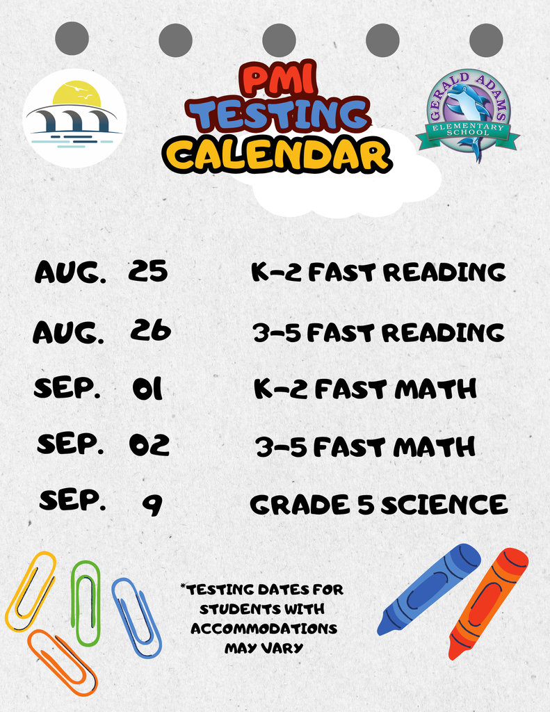 Progress Monitoring Testing Dates