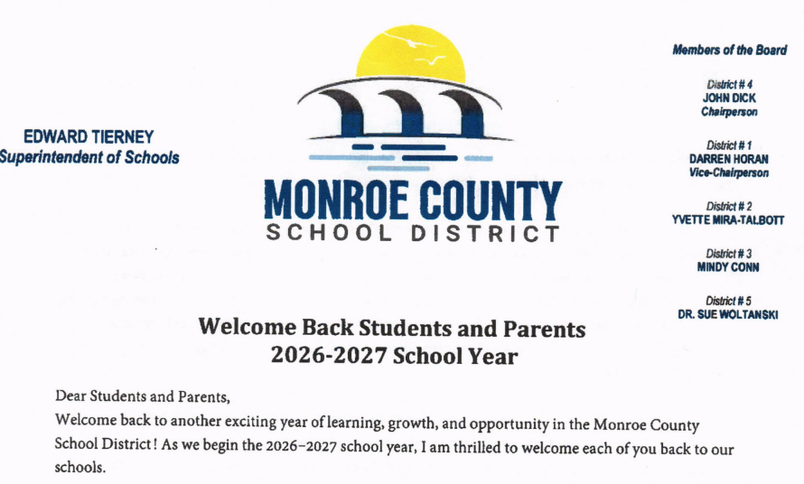 Welcome back packet 2026-27