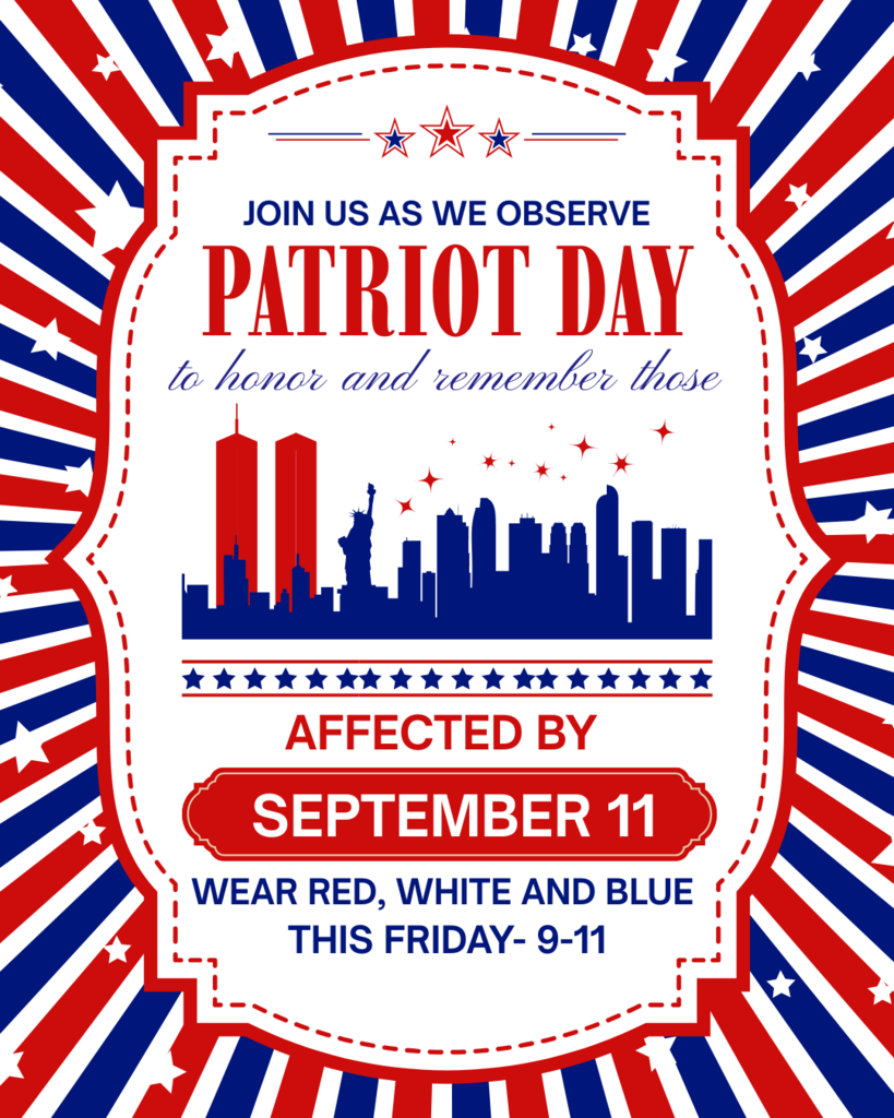 Flier to wear red, white and blue for Patriot Day (9/11)
