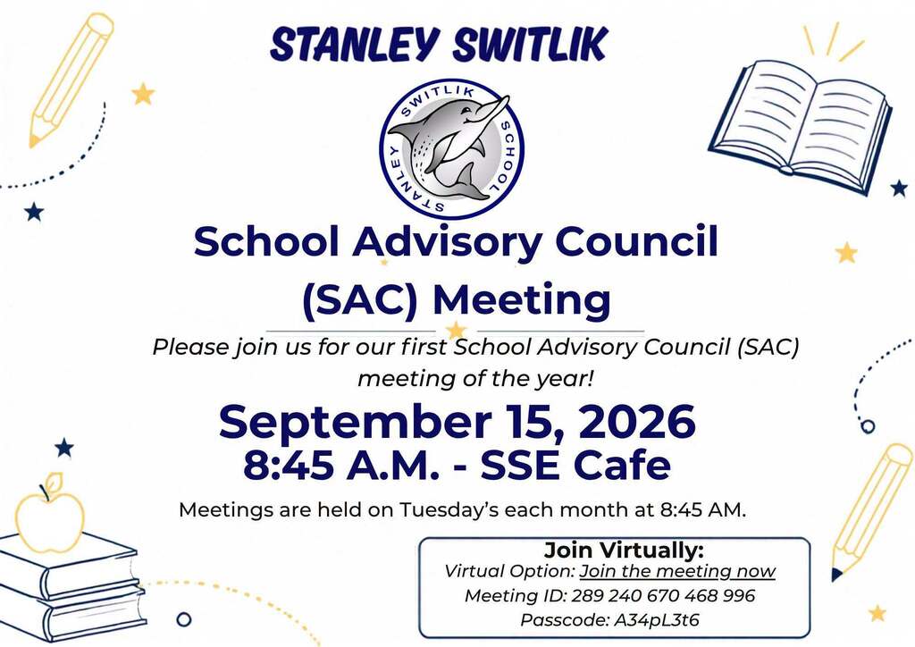 SAC Meeting September 15th, 8:45 a.m. SSE Cafe