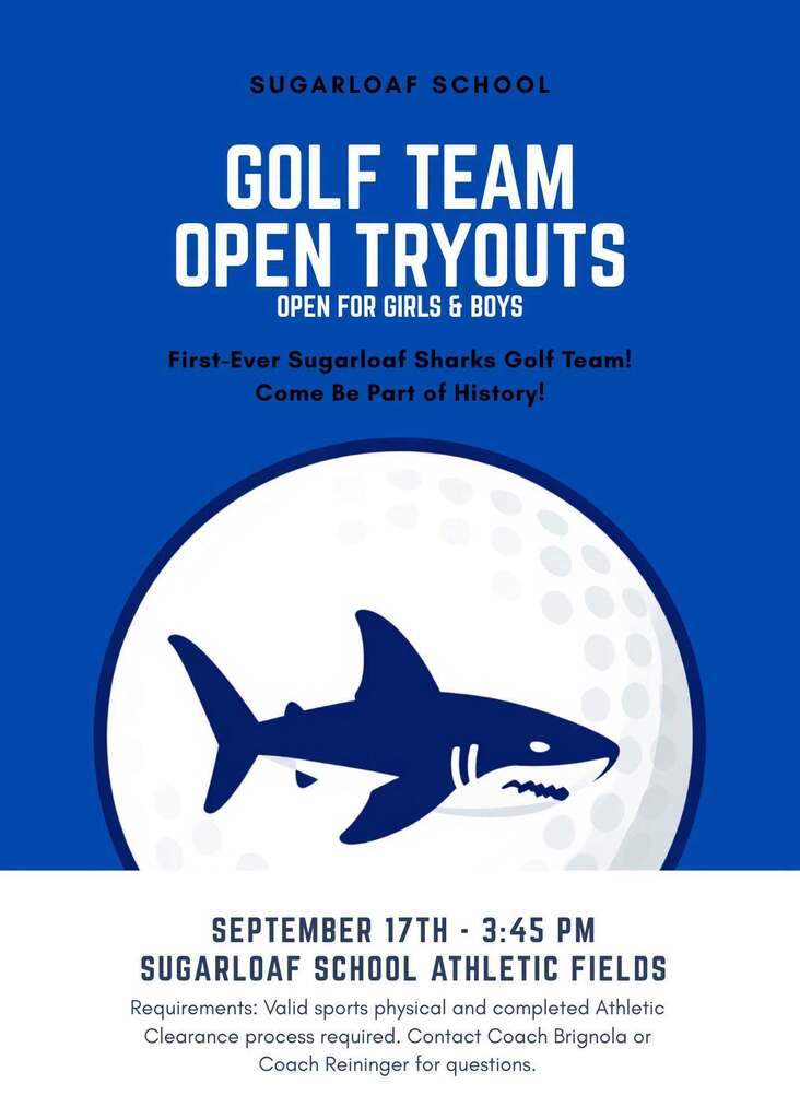 Golf tryouts September 17th