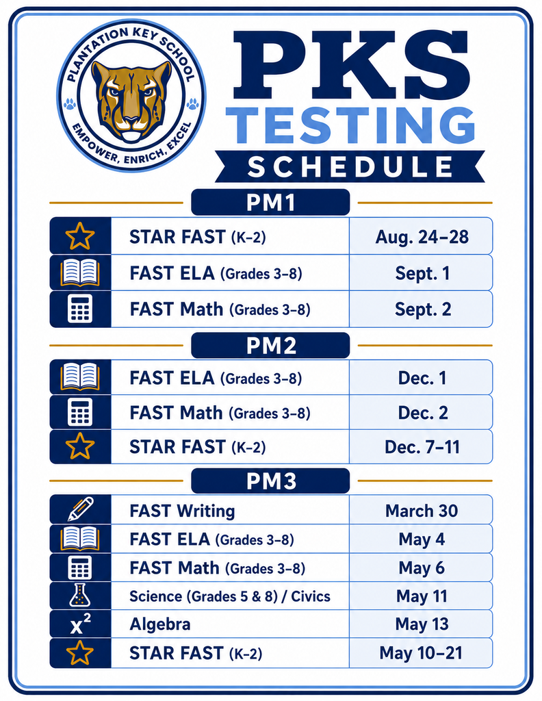 testing dates for the year
