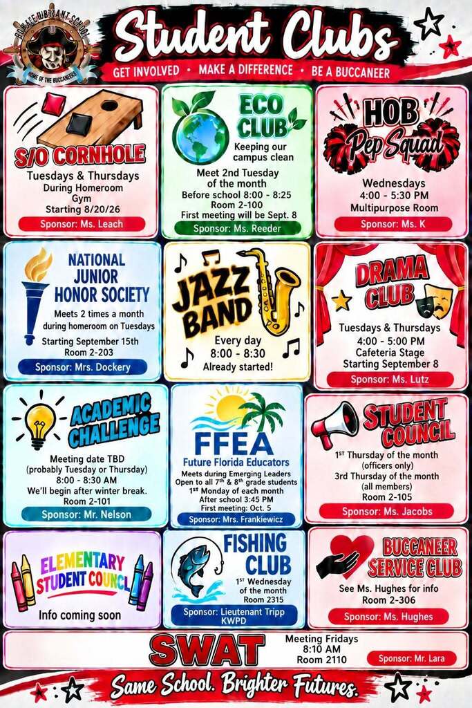 List of student clubs at HOB School