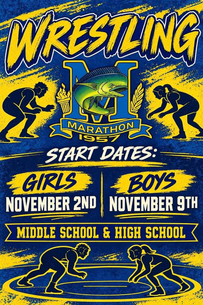 Middle School and High School Wrestling starts soon; Girls November 2nd and Boys November 9th.