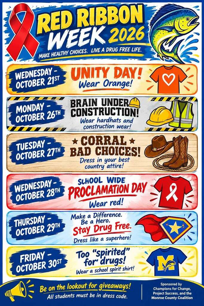 Events list for Red Ribbon Week