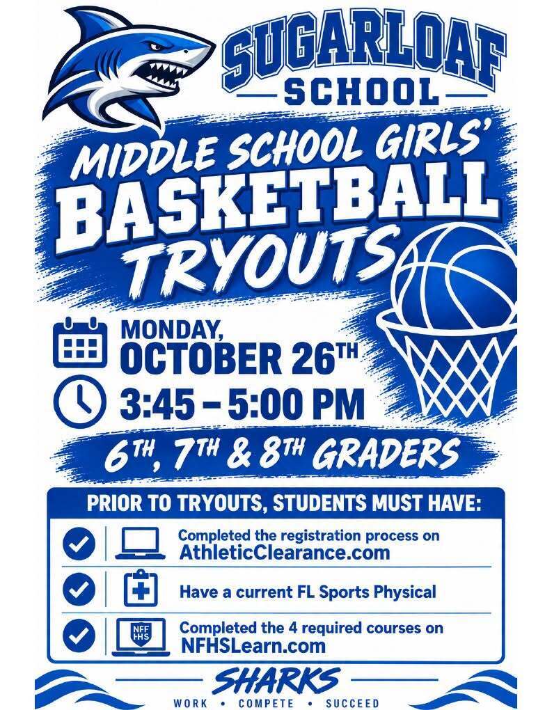 Girls Basketball Tryouts Oct. 26 3:45 - 5 pm