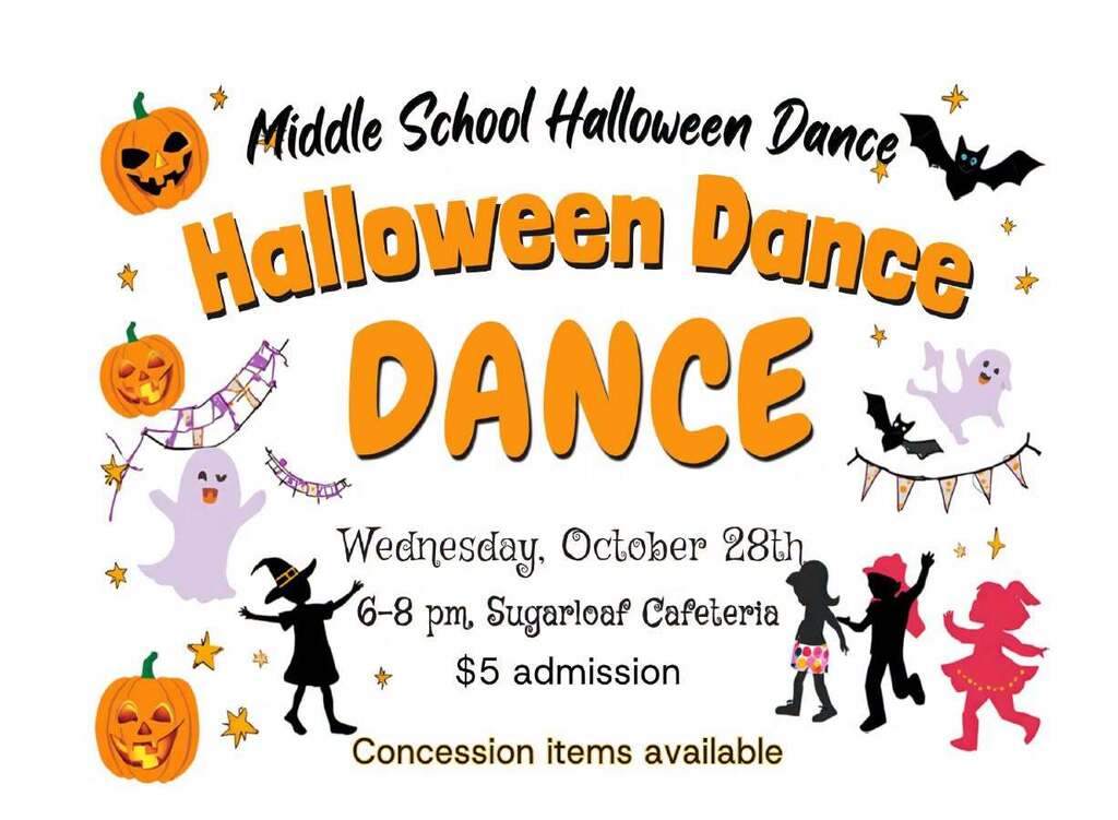 Halloween Dance 6 - 8 p.m. October 28th. $5 admission.