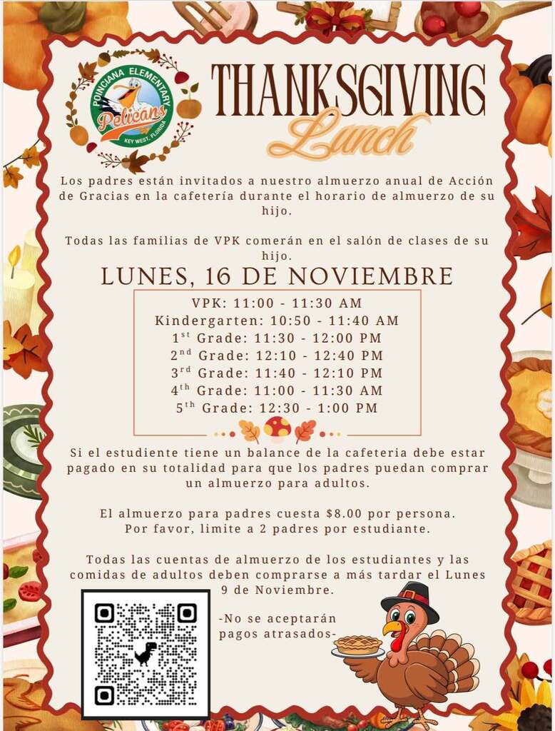 Thanksgiving lunch November 16th