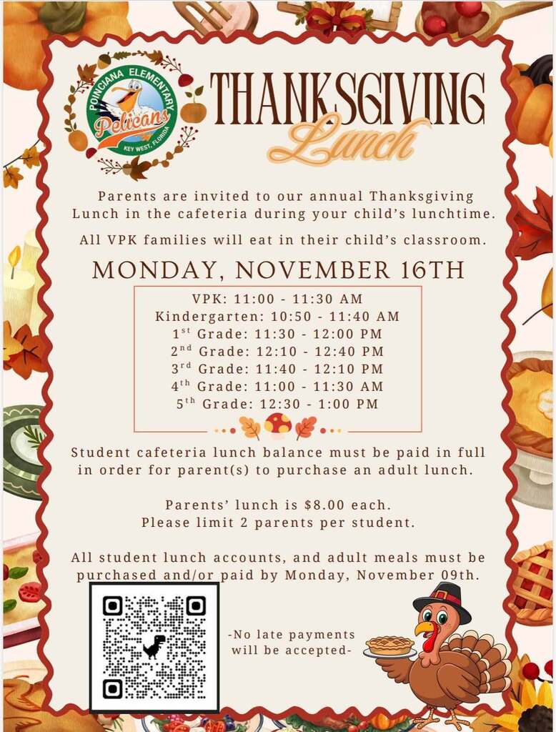 Thanksgiving lunch November 16th