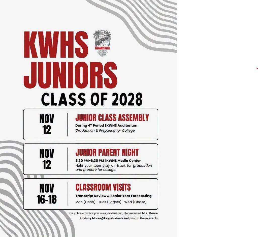 KWHS Juniors: Upcoming Events