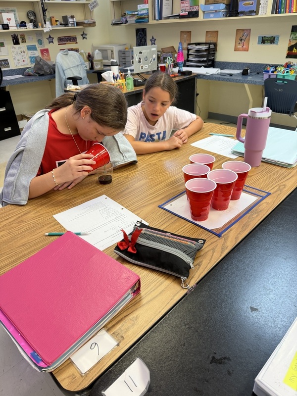 students doing science experiment